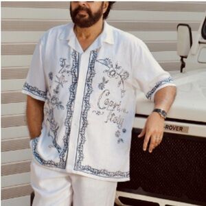 Abercrombie Men’s Large Linen short sleeve button down